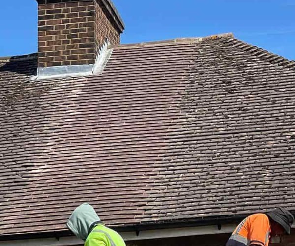 This is a photo of a roof which has just been repaired. Works carried out by UG Roofing Hemsworth